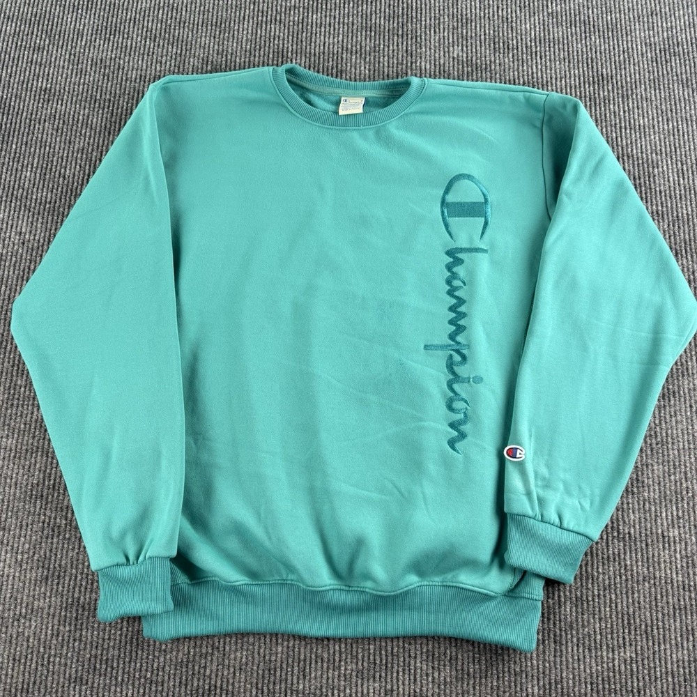 Vintage Champion Sweatshirt Mens XXL Blue Cotton Reverse Weave Crew 90s Logo